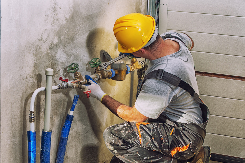 a man plumbing